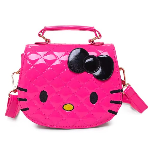 Hello Kitty Handbags - Hello Kitty Cutie Quilted Pink and Black Crossbody Mini Bag 💕